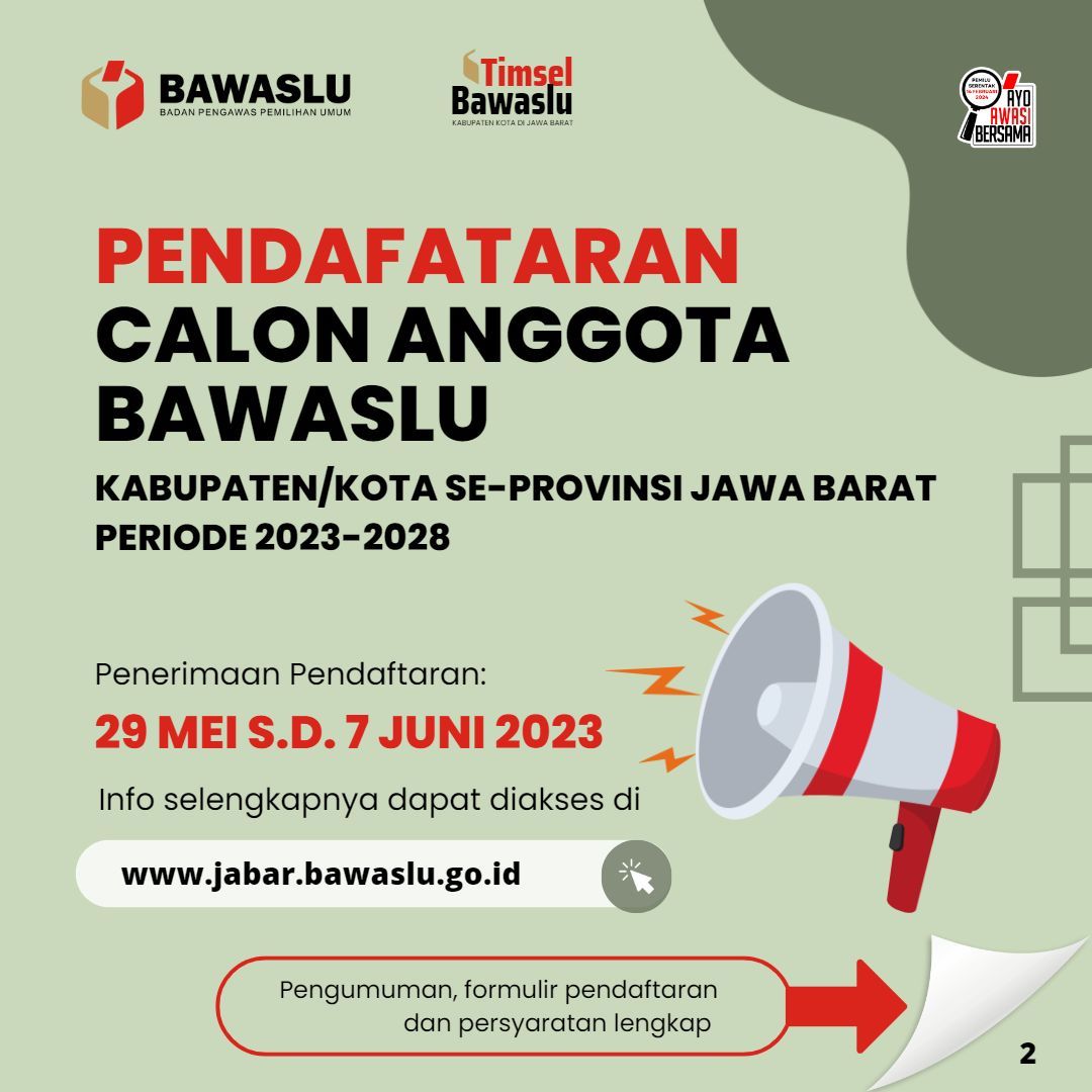 rekrutmen bawaslu kabupaten/kota se-Jawa Barat