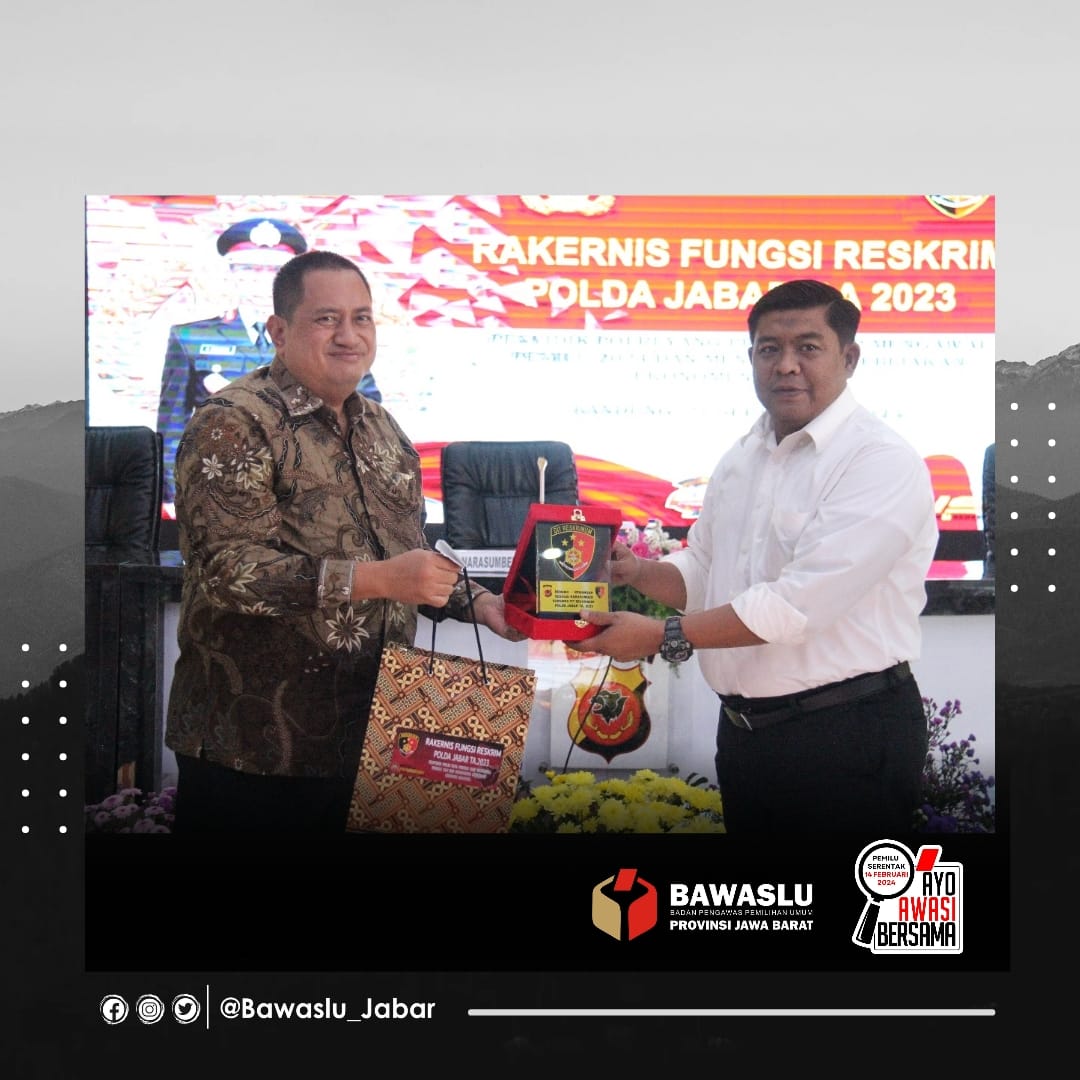 BAWASLU JABAR UNGKAP POTENSI DAN UPAYA PENCEGAHAN PELANGGARAN PEMILU DI RAKERNIS POLDA JABAR