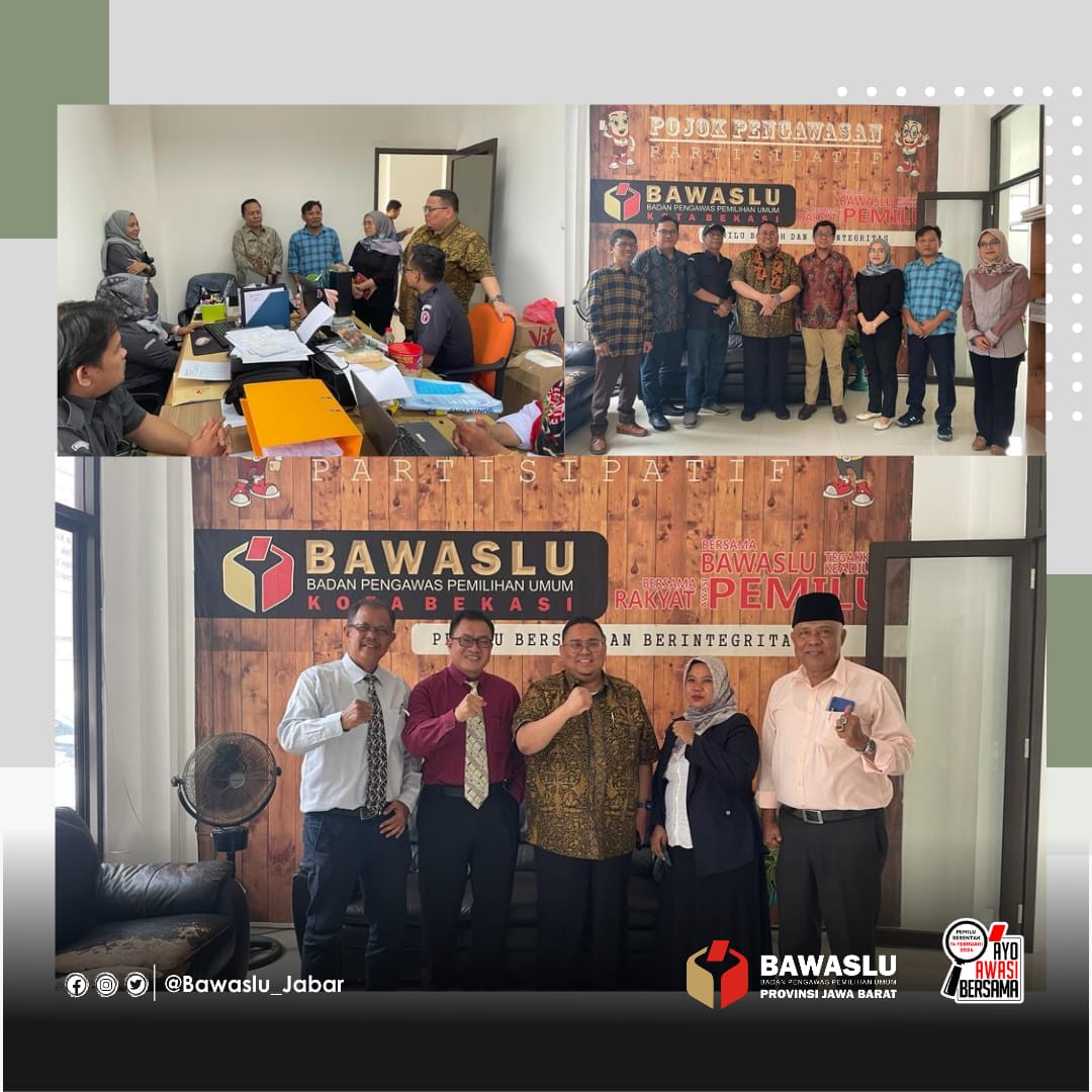 KETUA BAWASLU HADIR LANGSUNG PELANTIKAN PERGANTIAN ANTAR ANTAR WAKTU BAWASLU KOTA BEKASI 