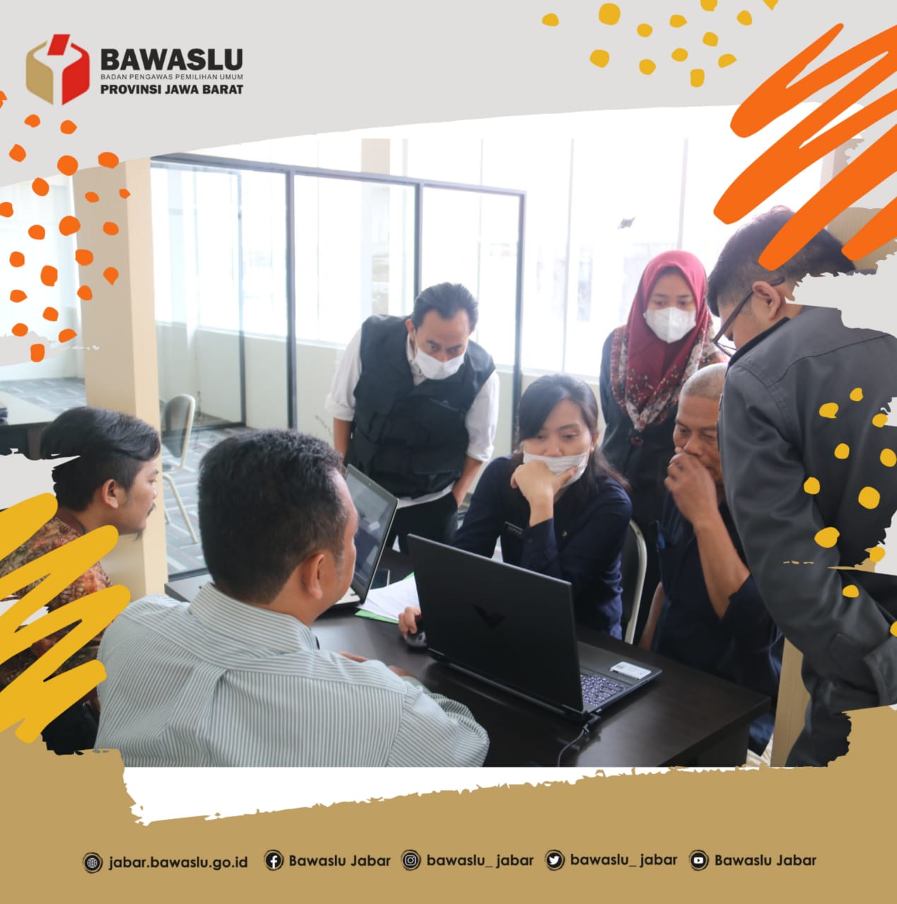 PIMPINAN BAWASLU PROVINSI JAWA BARAT 'WASKAT' DI KPU JABAR