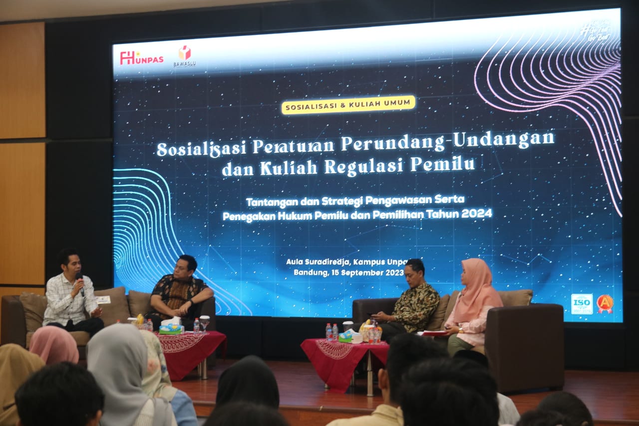 ADAKAN KULIAH REGULASI PEMILU DI UNPAS, BAWASLU JABAR OPTIMIS CIVITAS AKADEMIKA BERIKAN INPUT POSITIF DI PEMILU 2024