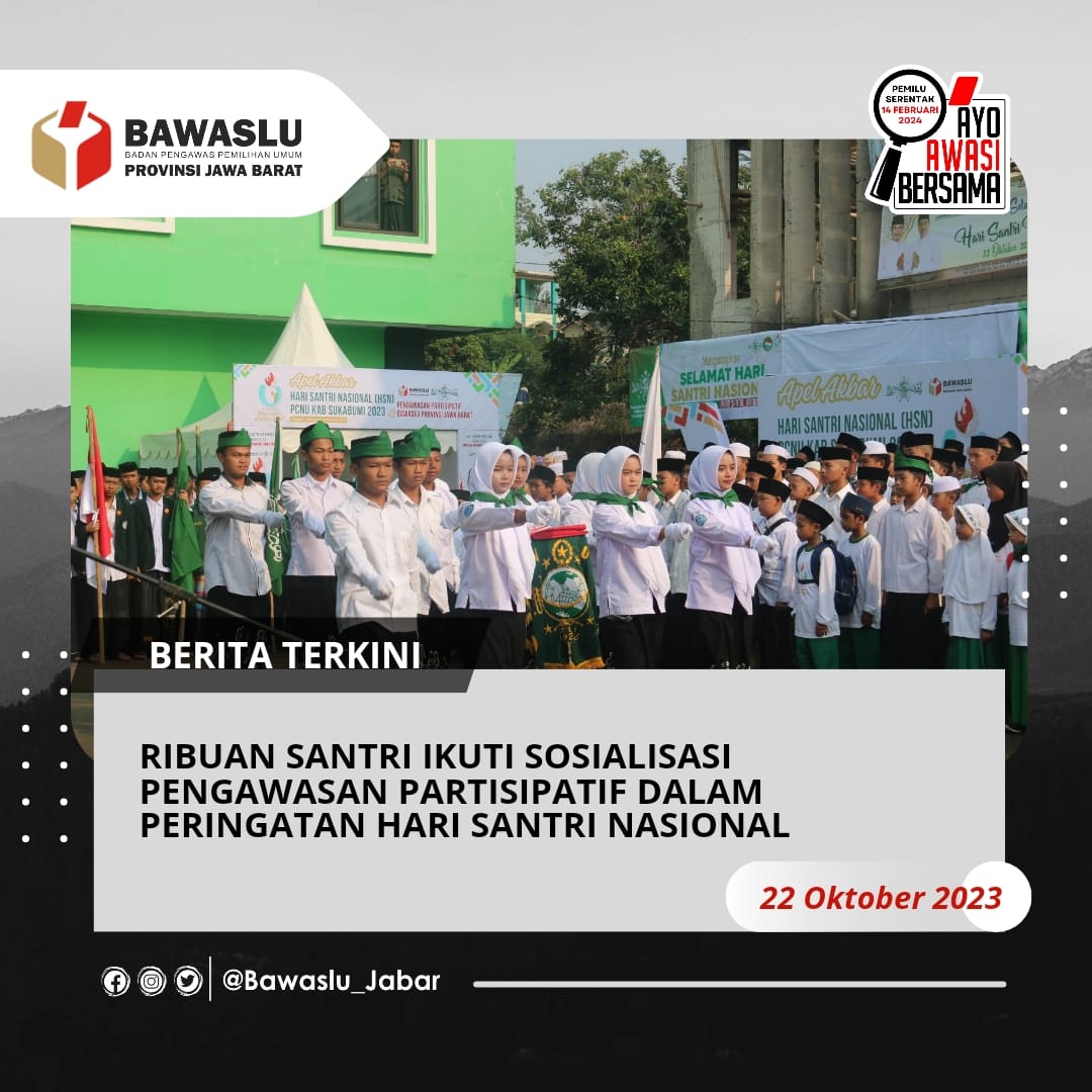 Ribuan Santri Ikuti Sosialisasi Pengawasan Partisipatif dalam Peringatan Hari Santri Nasional