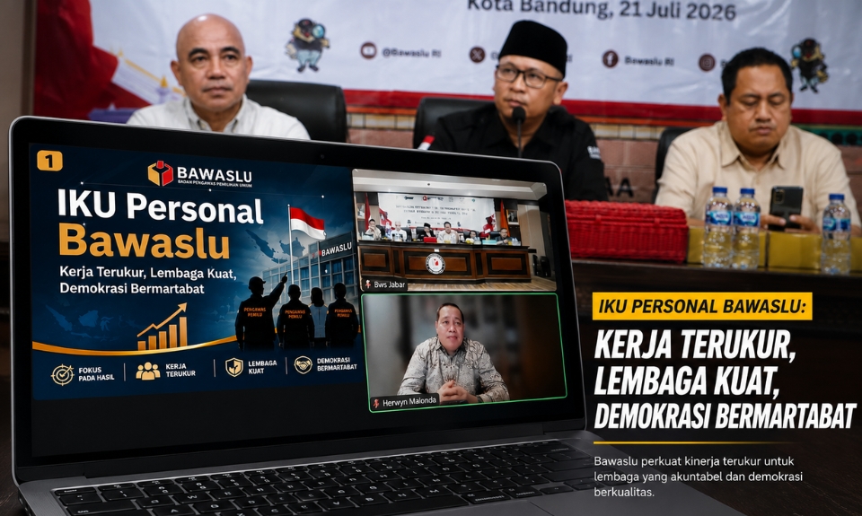 Sosialisasi Petunjuk Teknis IKU Pengawas Pemilu Tahun 2026 di Kantor Bawaslu Provinsi Jawa Barat