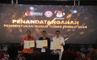 BAWASLU, KPU, DAN KPID JABAR BENTUK GUGUS TUGAS PENGAWASAN PENYIARAN PEMILU 2024