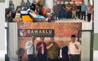 KETUA BAWASLU HADIR LANGSUNG PELANTIKAN PERGANTIAN ANTAR ANTAR WAKTU BAWASLU KOTA BEKASI 