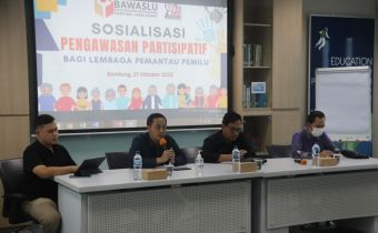 BAWASLU JABAR GELAR KEGIATAN SOSIALISASI PENGAWASAN PARTISIPATIF BAGI LEMBAGA PEMANTAU PEMILU DI JAWA BARAT